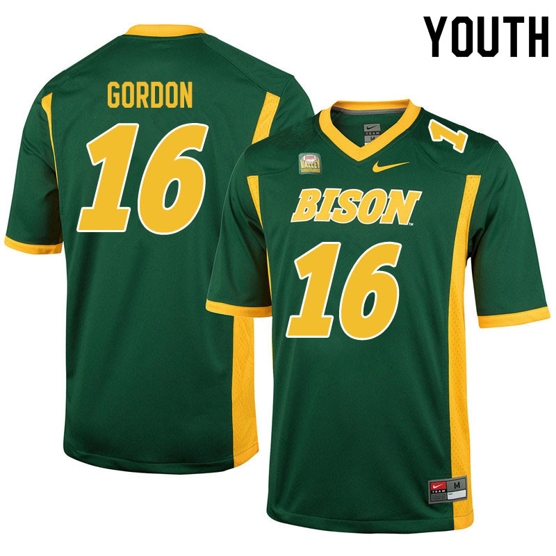 Youth #16 Tyson Gordon North Dakota State Bison College Football Jerseys Sale-Green - Click Image to Close